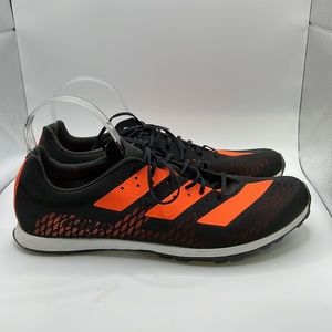 Adidas Adizero XCS Shoes Sneakers Black Orange Running Cross Country Mens 10.5
